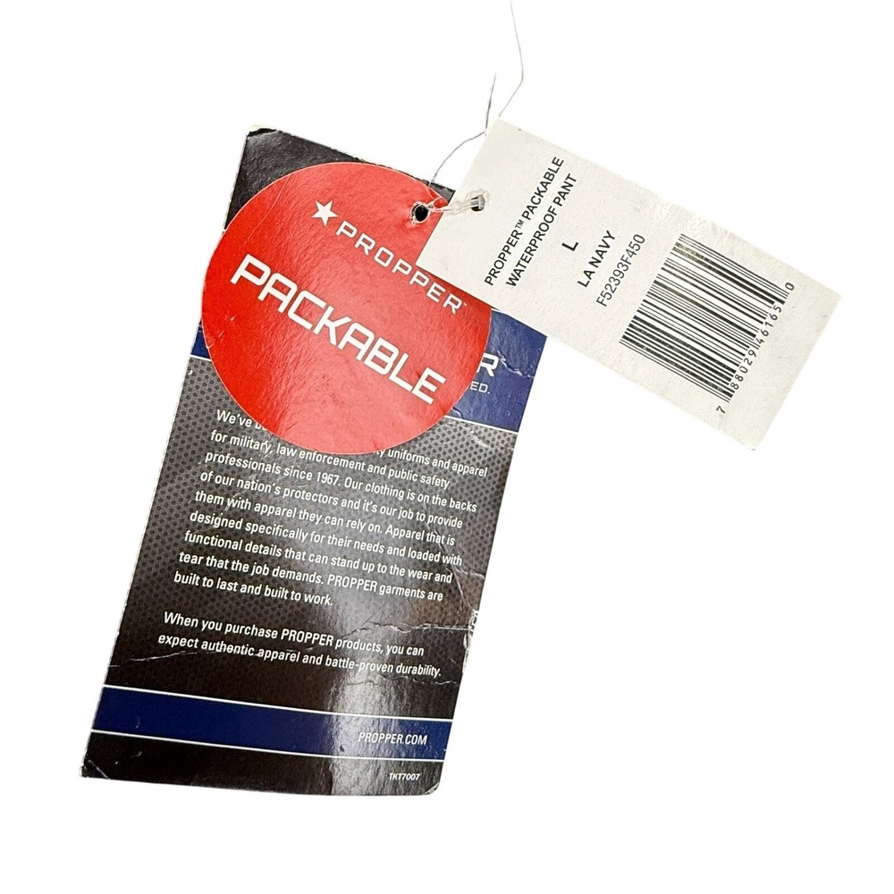 Propper Packable Waterproof Rain Pants‎ Mens Large Navy Blue Windproof New - Picture 4 of 12